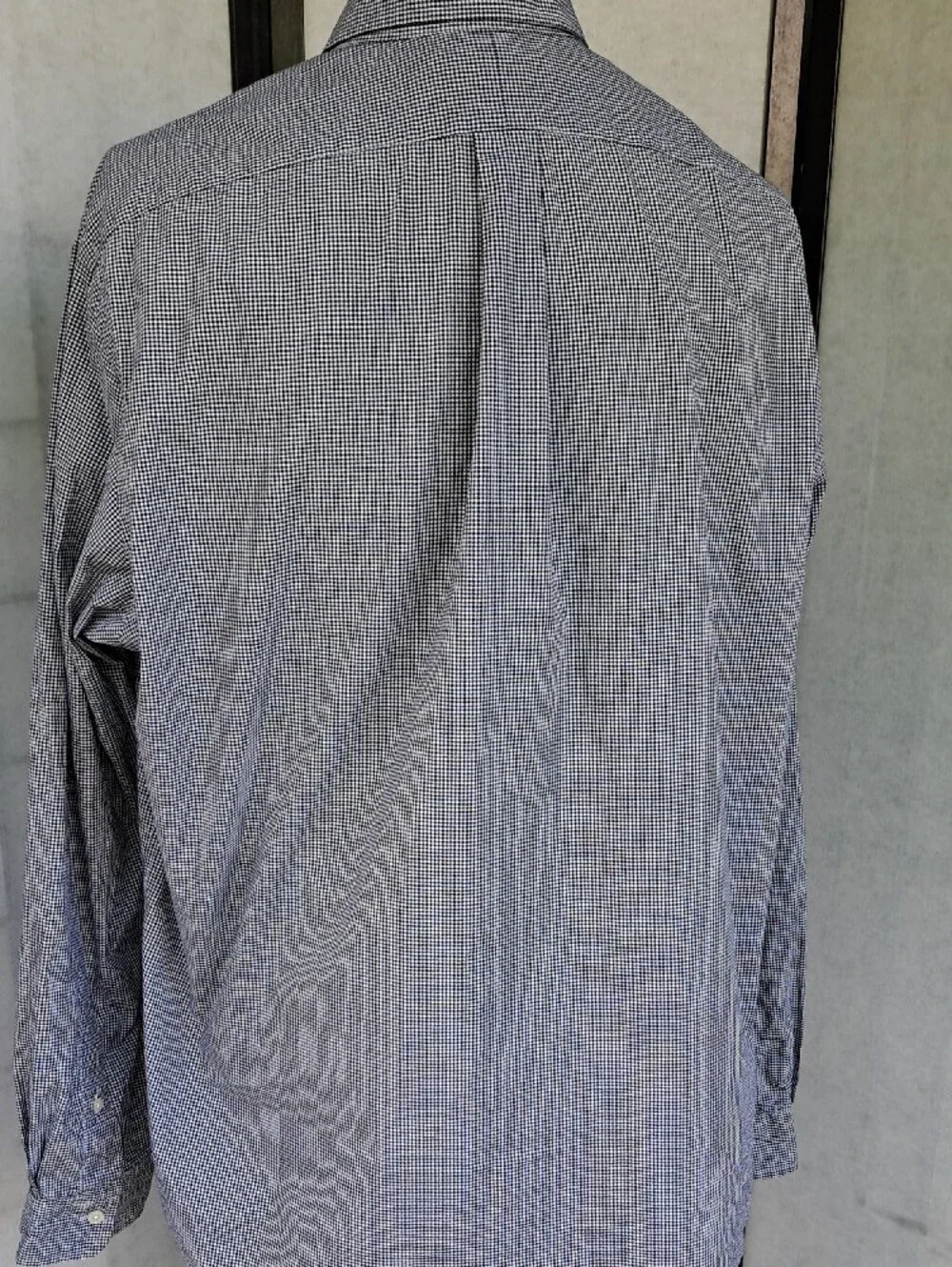 Polo by Ralph Lauren Navy and White Micro-Check Button-Down Shirt